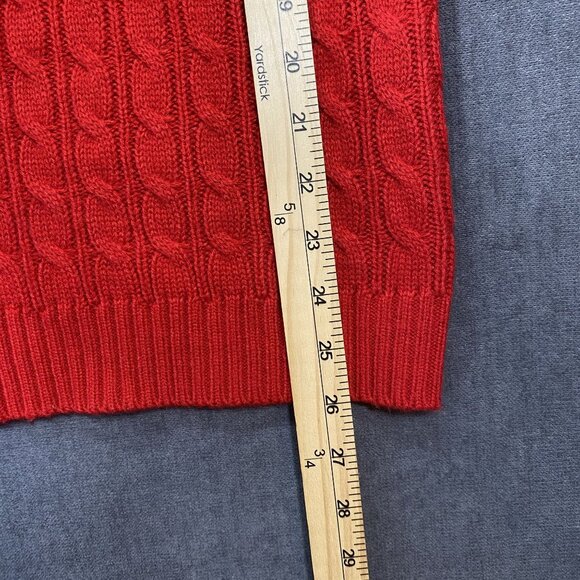 Andrée By Unit Red Cable Knit Short Sleeve Sweater Large Womens Casual Wear - Picture 9 of 10